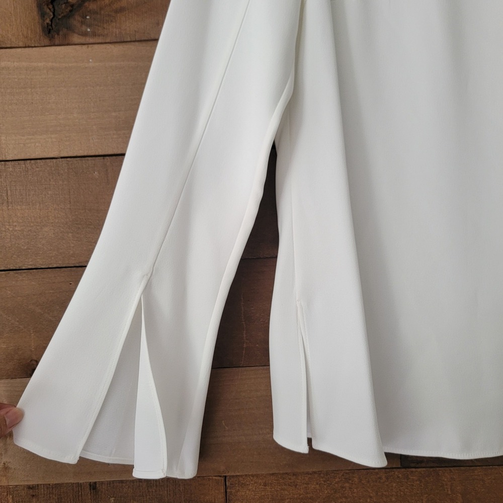 Akris Punto Cream White Trumpet Cuff Long Sleeves Blouse Top Medium